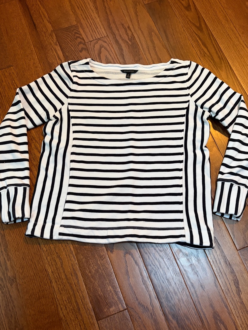 Banana Republic Striped Terry Boatneck Top Size M